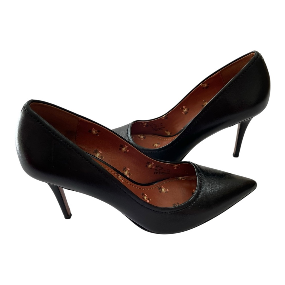 Coach Classic Dress Heels Black Pumps Old Money Chic Pointed Toe Women Size 8 - Picture 4 of 14